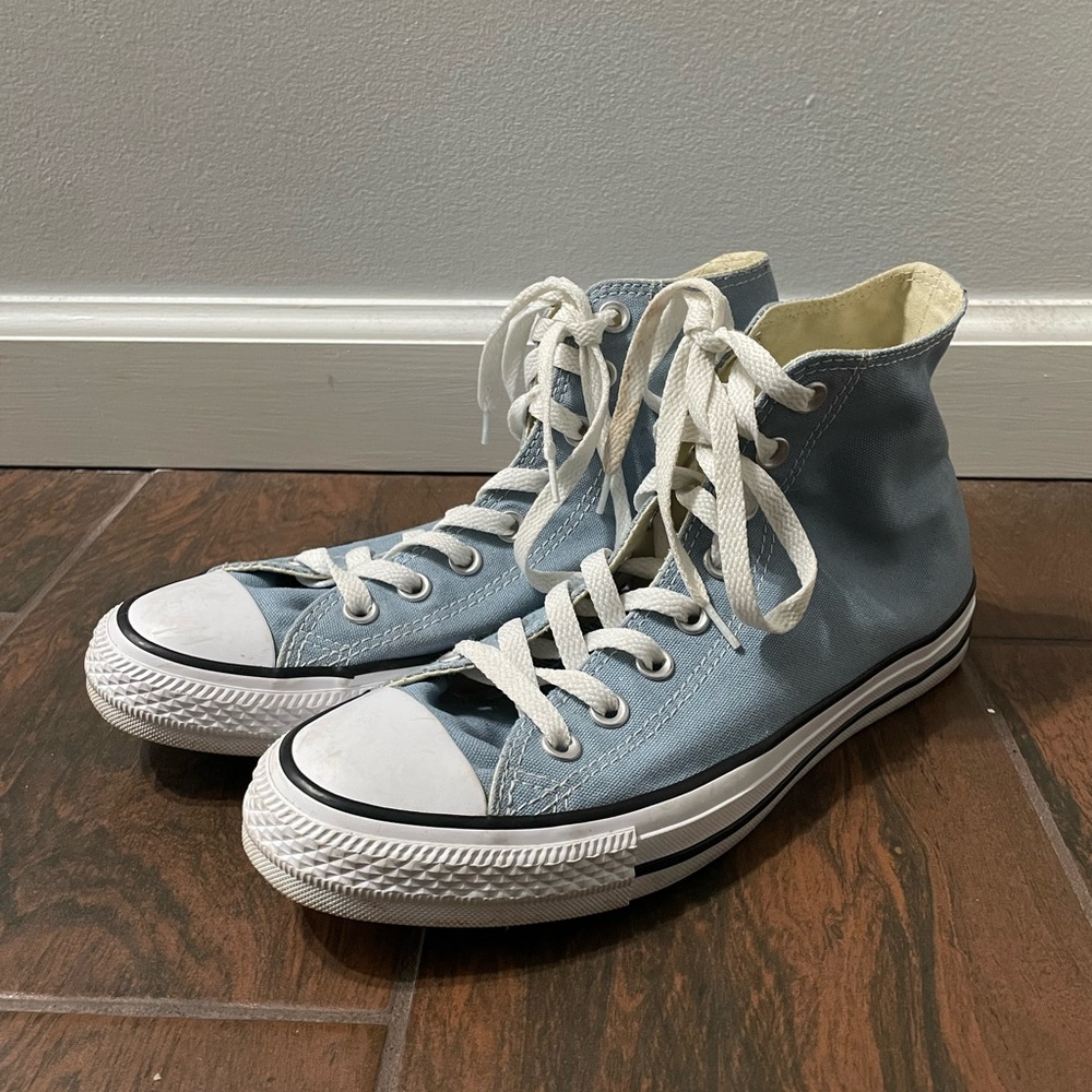 Light blue Converse high tops